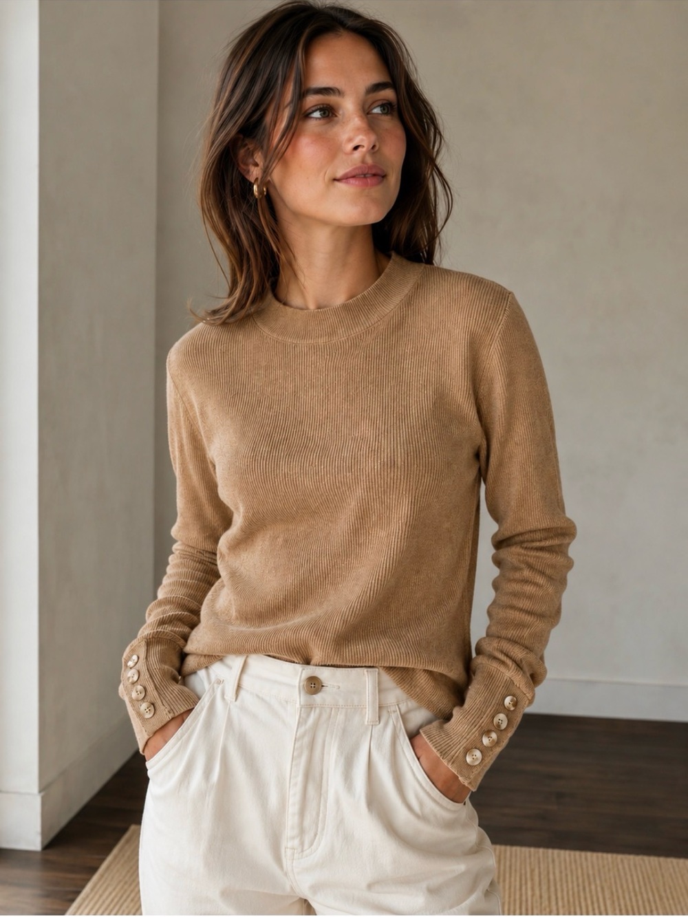 Ribbed Camel Top